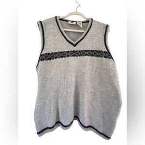 Faded Glory Vintage Fair Isle Chunky V-Neck Knit Sweater Vest Ramie Blend 90’s